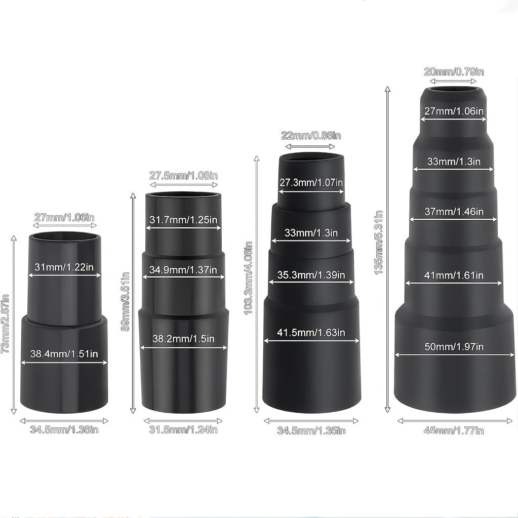 Kit de adaptadores de manguera de vacío de 4 piezas para accesorios de piscina, taller y húmedo/seco