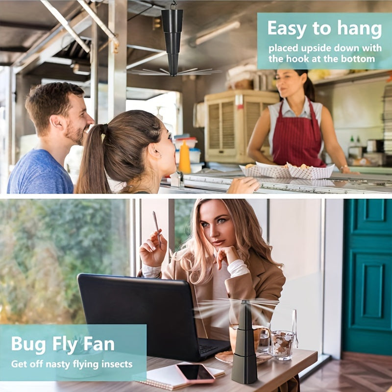 Portable Battery-Operated Fly Repellent Fan ABS Tabletop Pest Control for Indoor Outdoor