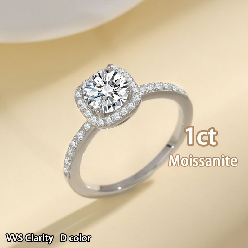 Moissanite Jewelry Set 5ct Necklace Ring Earrings Sterling Silver Wedding Gift