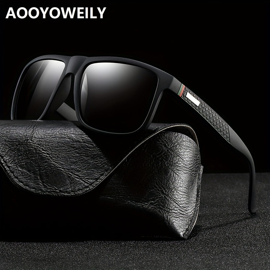 Retro Square Polarized Sunglasses for Men and Women Black Blue Red Mirrored