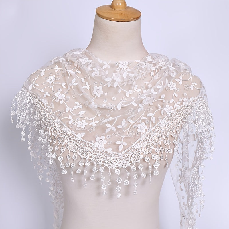 Women's Lace Triangle Veil and Scarf Set for Church Chapel Mantilla Style