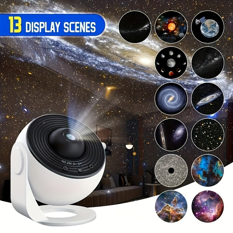 USB Powered Galaxy Projector with Interchangeable Films for Bedroom Hotel Restaurant and Game Room