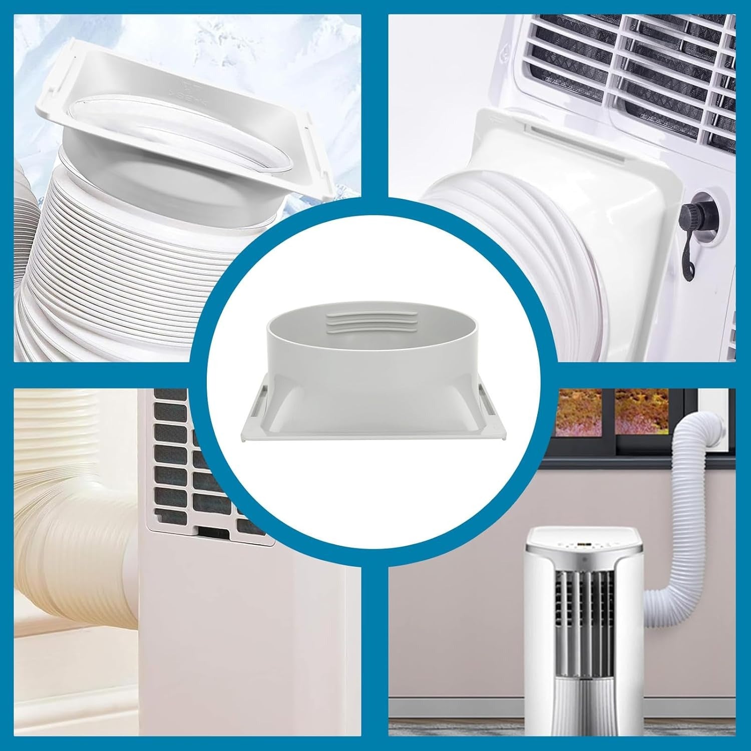 Oson o'rnatiladigan 5.9 dyuymli portativ konditsioner chiqish quvuri adapteri - Elektr energiyasi talab qilinmaydi