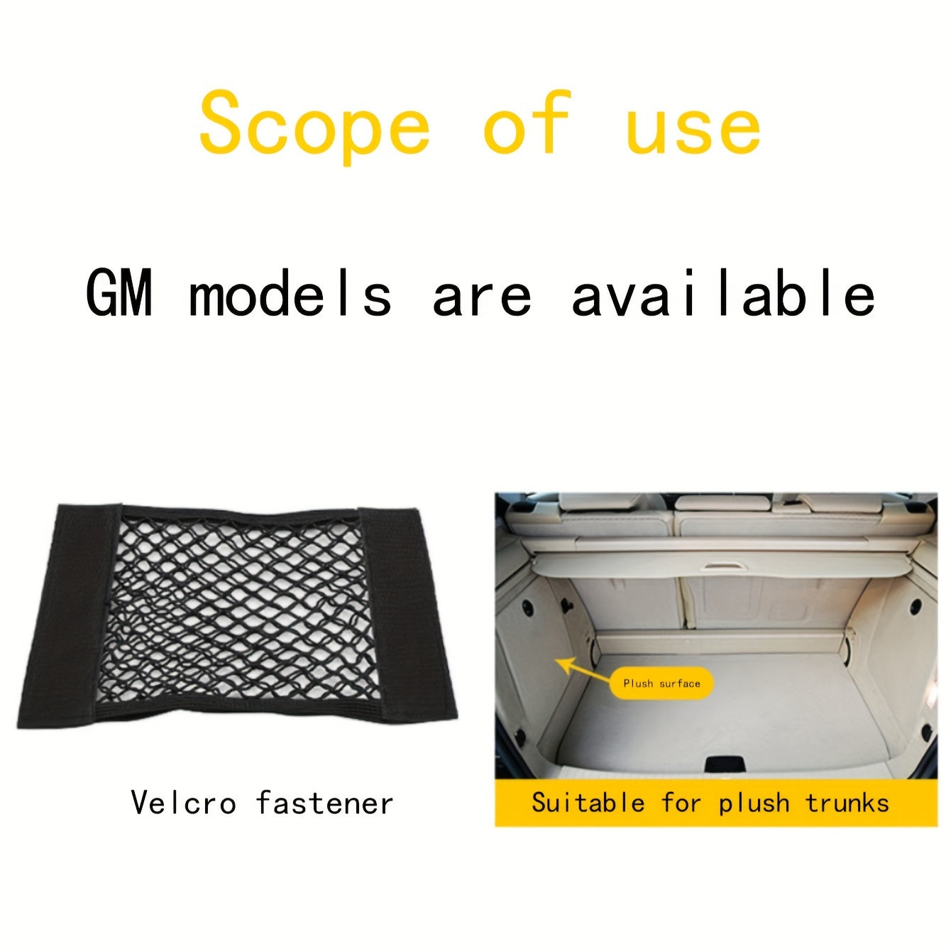 Universal sozlanadigan elastik polyester avtomobil bagaj tashkilotchisi va yuk tarmog'i bilan