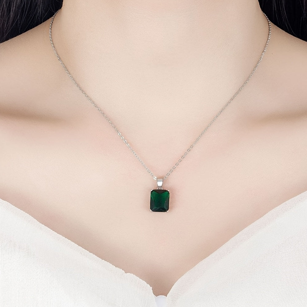 Ayollar uchun 925 kumush qoplamali vintage mis zargarlik to'plami, nafis to'rtburchakli sintetik zirkoniya marjon, uzuk va quloq bilaguzuklari bilan. To'ylar, banketlar va 14-fevral uchun mukammal - Har mavsumga mos.