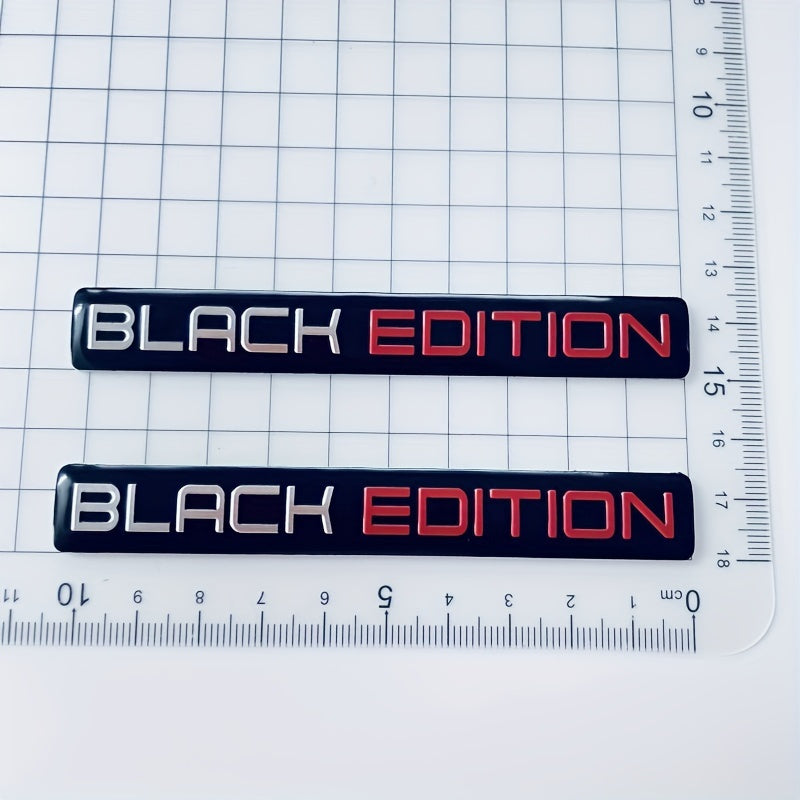 Car Logo Stickers Black Aluminum Alloy Limited Edition Pair