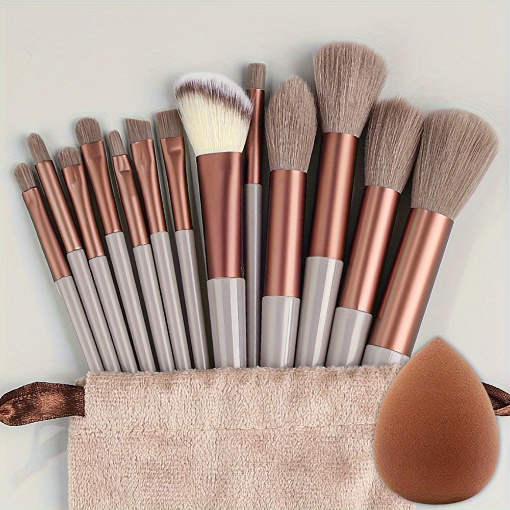 13pcs Makeup Brush Set Nylon Bristles Professional Fluffy for Face Eyeshadow Blush