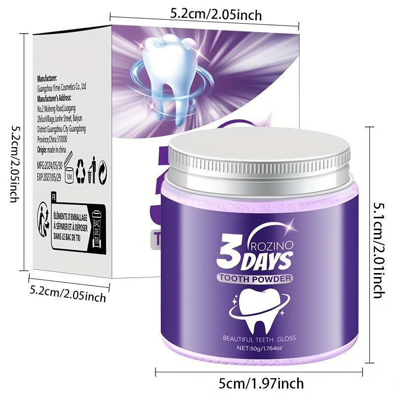 Purple Tooth Powder Set for Brightening Bad Breath and Gum Protection