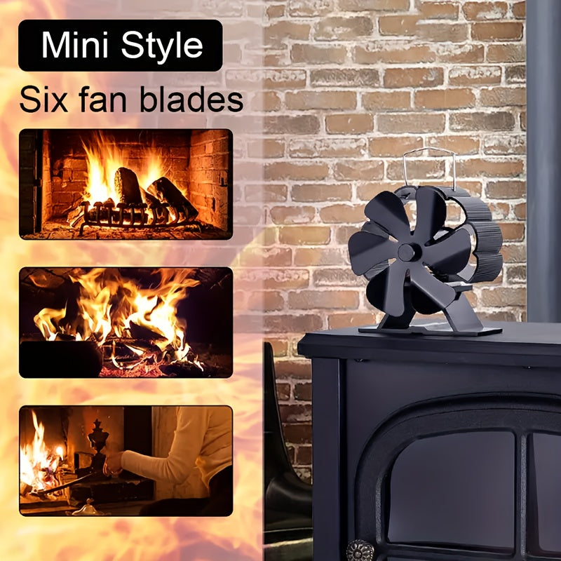 Thermal Heating Fan for Gas Stoves and Outdoor Use, Six-Leaf Design