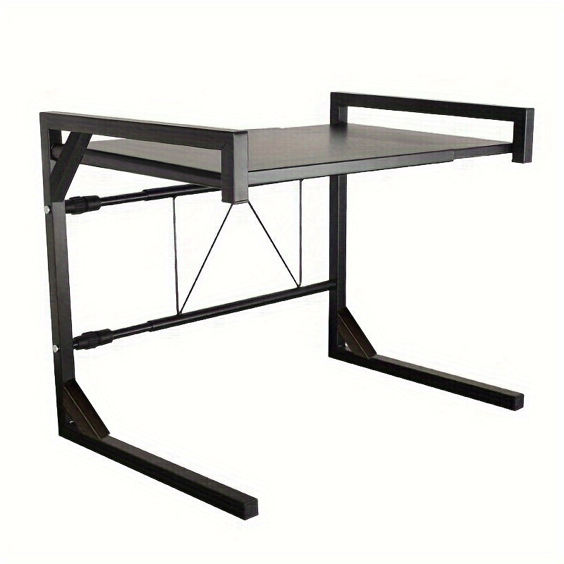 Estante de almacenamiento de acero al carbono para cocina y baño, estantes ajustables que ahorran espacio, negro