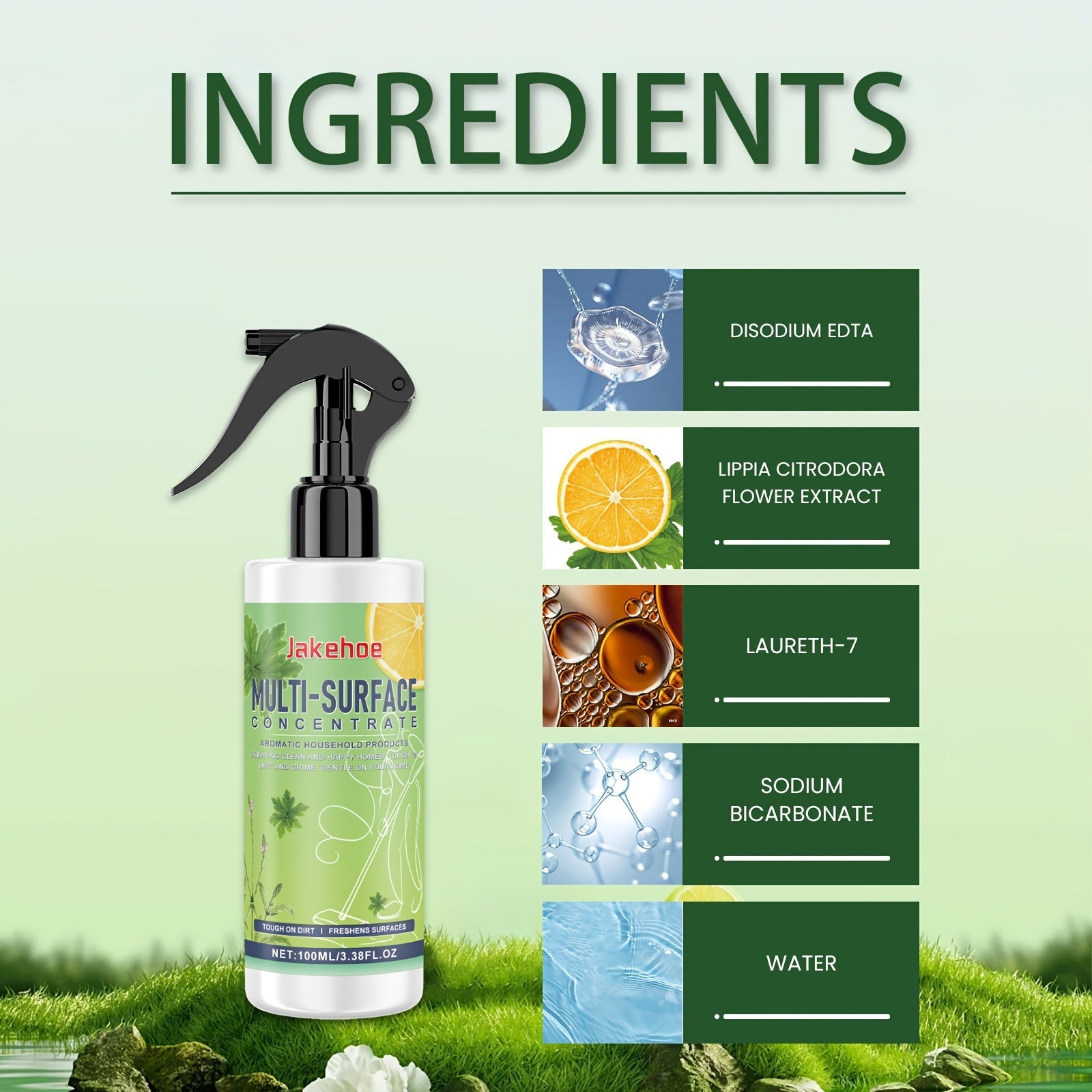 Двухкомплект многофункциональных средств для удаления водяных пятен на различных поверхностях, 100 мл бутылки для столешниц и ванных комнат