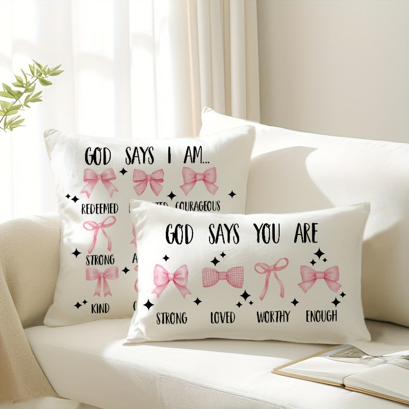 Наволочка для подушки с бантом Pink Coquette 29,97 см x 50,04 см Декор в фермерском стиле для дивана, кресла, спальни