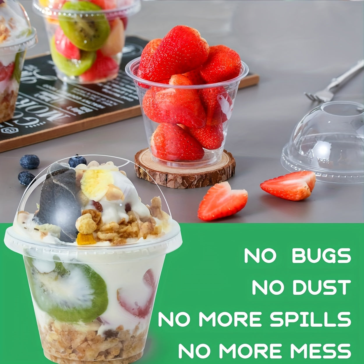 40 Count Clear Plastic Cups for Desserts Parfaits Ice Cream and Parties