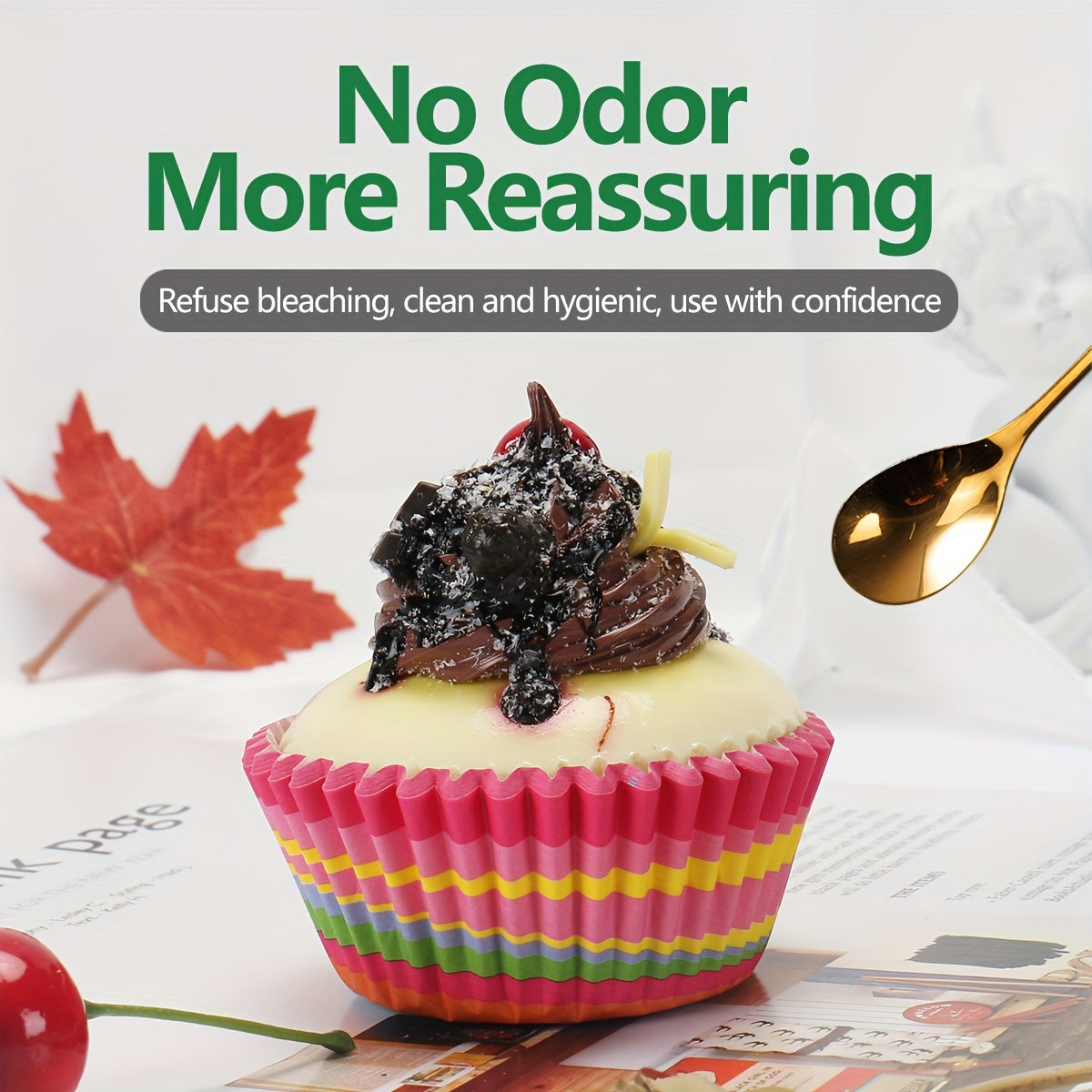 100 piezas de moldes desechables para muffins con patrones de espiral coloridos, papel para cupcakes, moldes para hornear