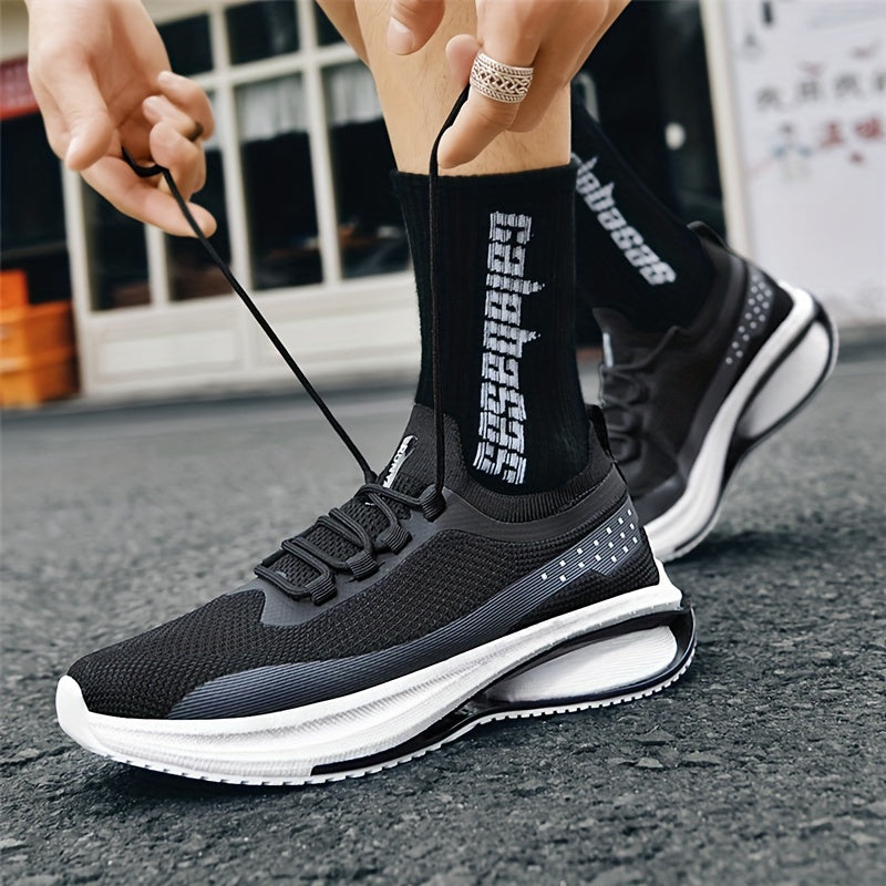 Zapatos de running para hombre transpirables antideslizantes con cordones para entrenamiento al aire libre