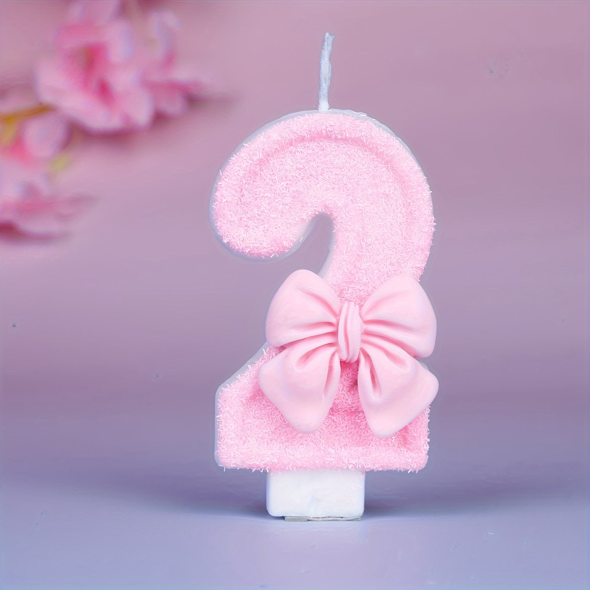 Pink Glitter Number 12 Birthday Candle for Celebrations and Parties