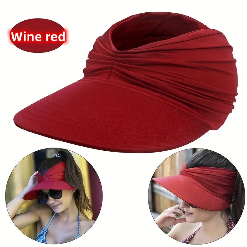 Women’s Sun Hat Nylon Woven Beach Hat with Sun Protection for Spring Summer Autumn