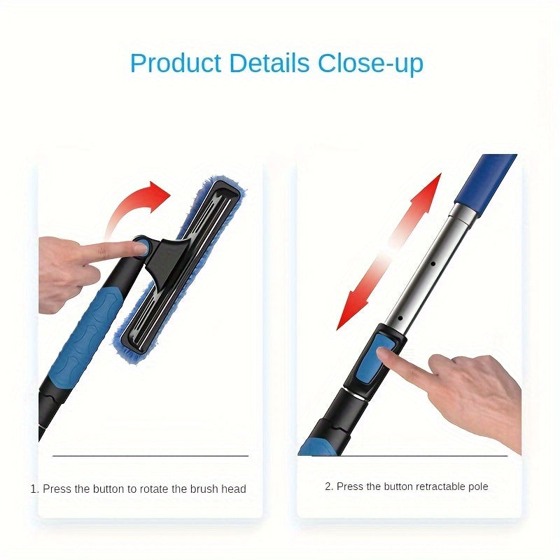 Juego de raspador de nieve con raspador de hielo telescópico, pala de nieve y cepillo para coche, eliminación de nieve en invierno