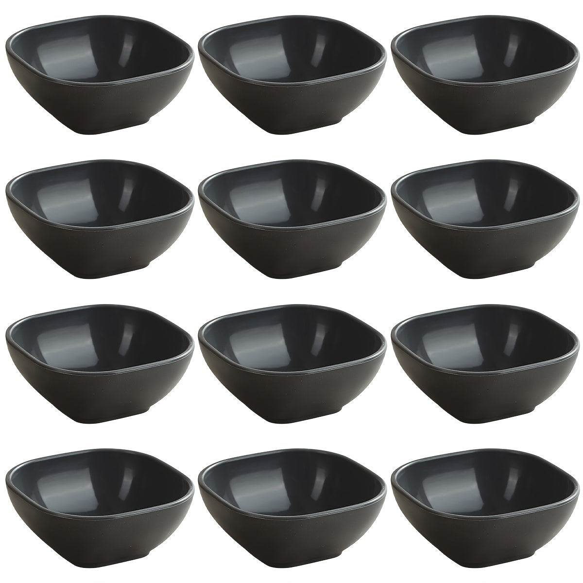 8 to 12 Square Ceramic Sauce Bowls for Korean, Chinese, Middle Eastern Cuisine