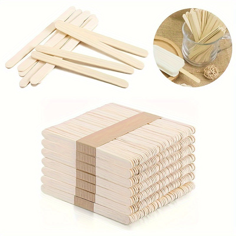 50 or 100 Natural Wooden Ice Cream Sticks for DIY Popsicles and Crafts