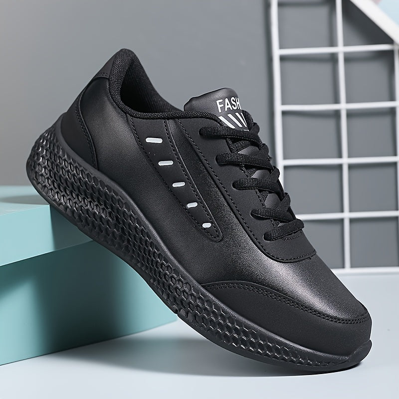 Women's Casual Lace-Up Sneakers Thick-Soled Waterproof Running Shoes