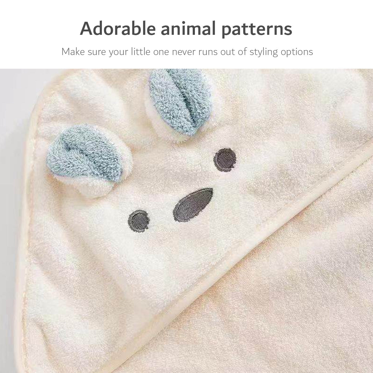 Baby Koala Coral Fleece Bath Towel for Kids Soft and Absorbent