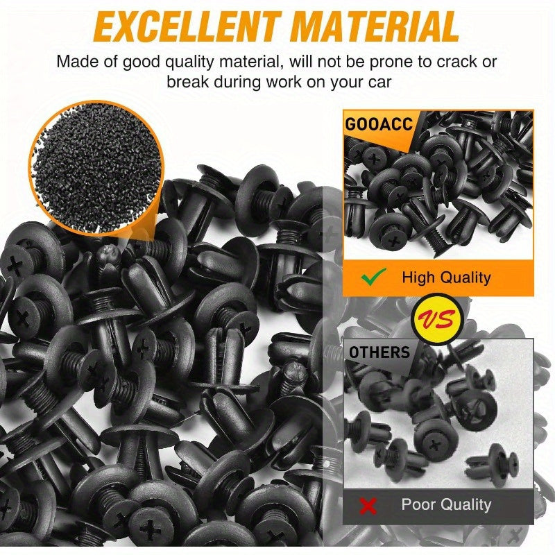 Universal Plastic Car Fastener Clips Tray of 30/100 Automotive Interior Trunk Retainers