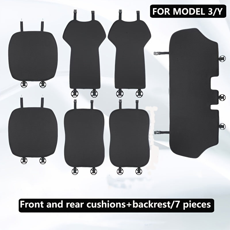 Car Seat Cushions for Tesla Y and 3 4/5 Seater Breathable Anti-Slip Pads