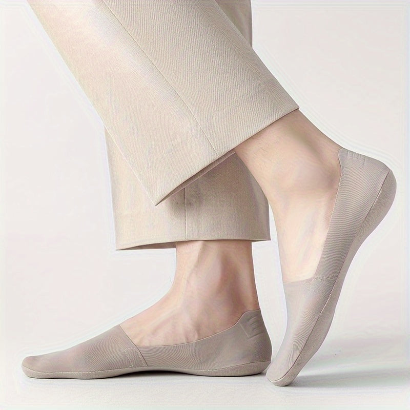 Men's Solid Color Mesh No Show Socks 10 Pairs Breathable Soft Casual Spring Summer