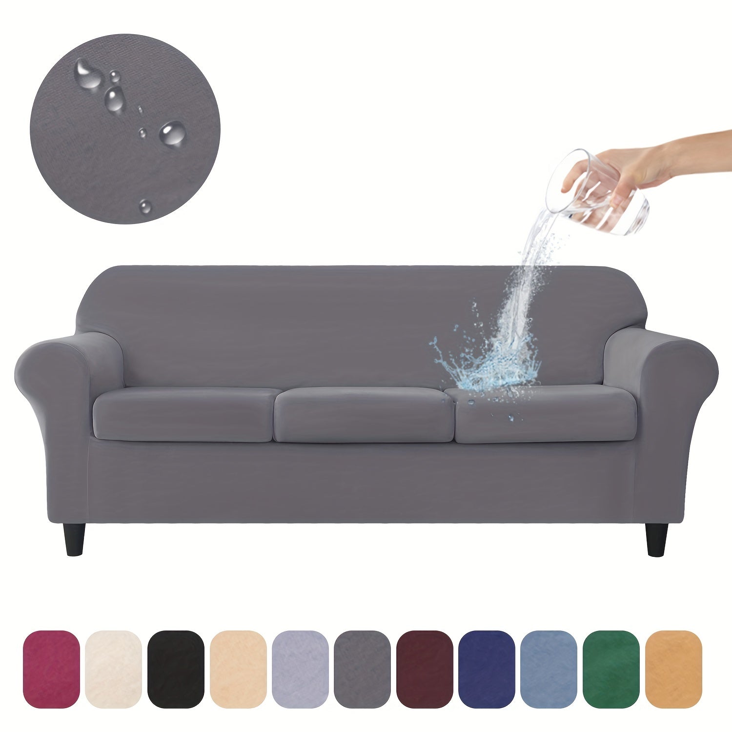 Waterproof Sofa Covers Set with Cushions for 3-Seater Lounge Furniture