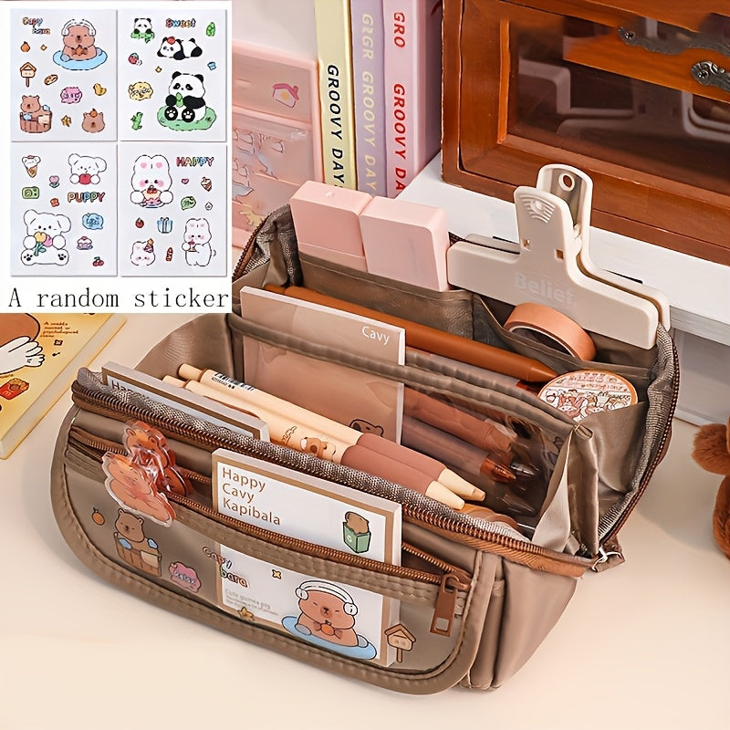 Canvas Stationery Bag with Large Capacity for Office School and Travel