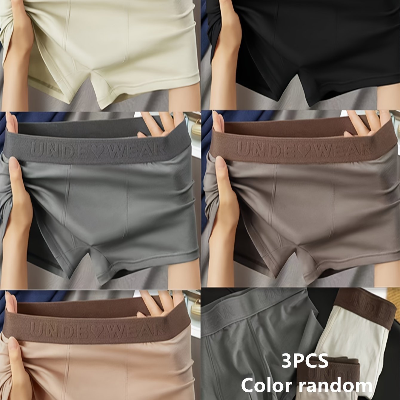 Men's Cotton Briefs Pack of 3 Breathable Comfortable Teen Low Rise Elastic Waistband