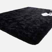 Black Shag Area Rug 1 Piece Soft Cozy Home Decor for Bedroom Living Room Outdoor