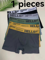Men's Breathable Solid Color Polyester Spandex Boxer Briefs 1 or 3 Pack