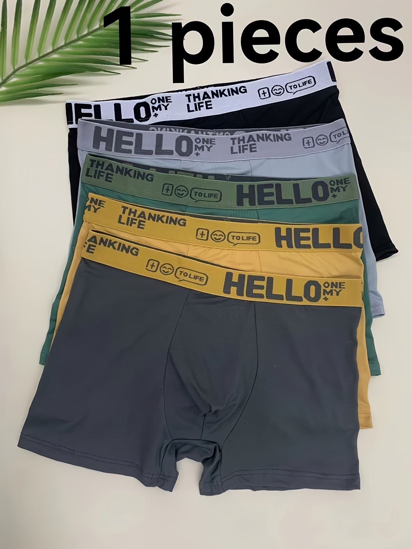 Men's Breathable Solid Color Polyester Spandex Boxer Briefs 1 or 3 Pack