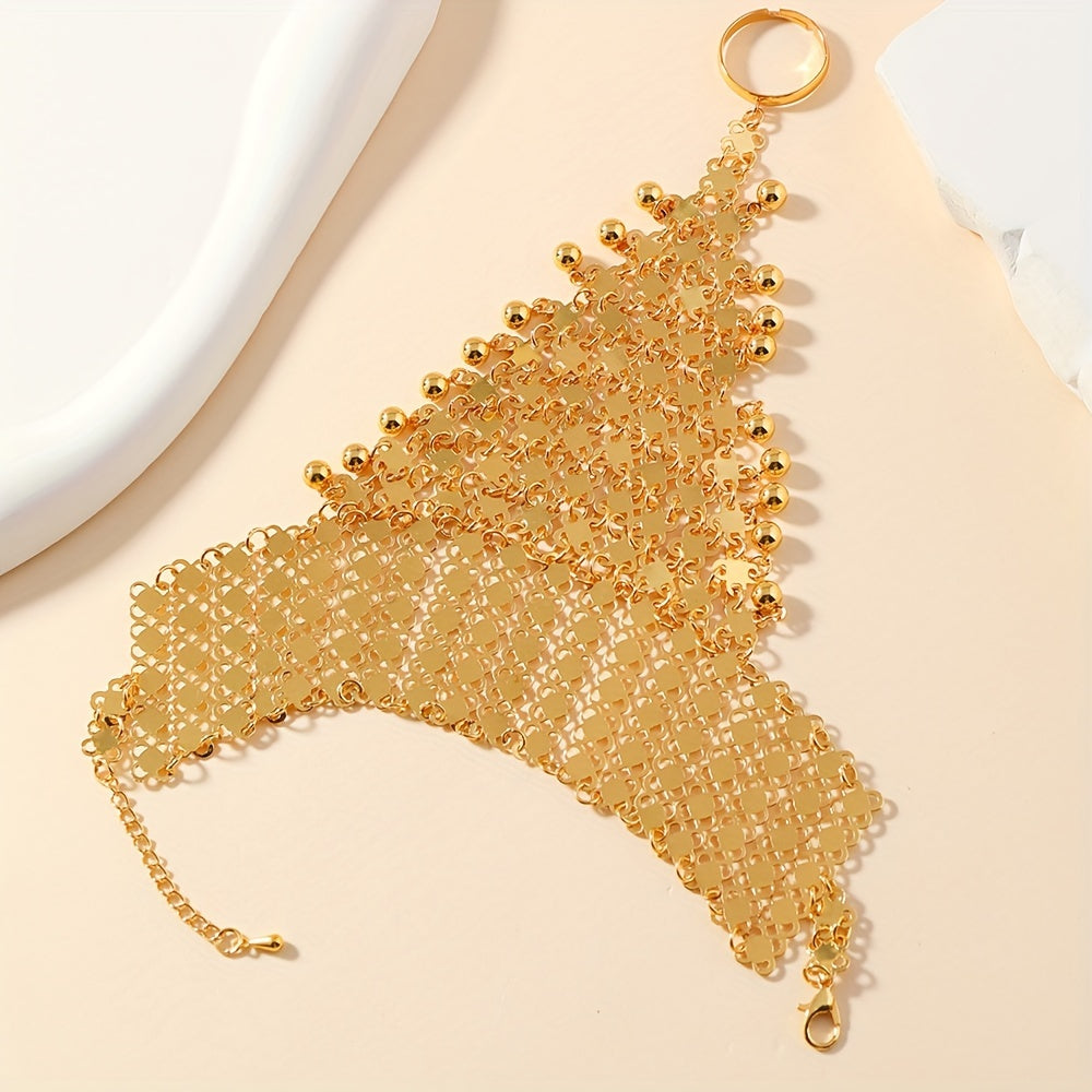 Boho-Chic Dunhuang Inspired Iron Ring and Bracelet Set Handmade Jewelry for Women