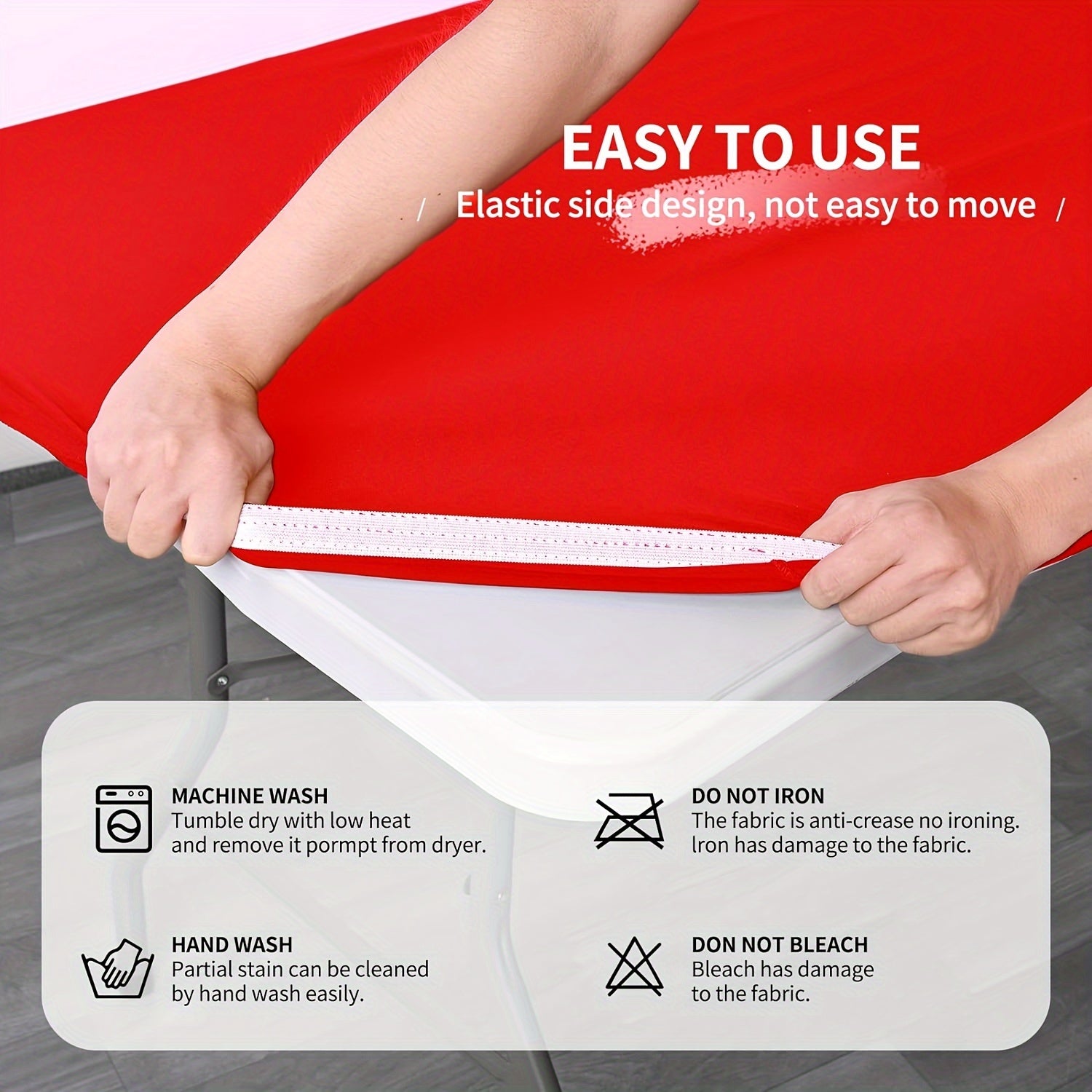 Rectangular Polyester Table Cover for Events, Washable and Versatile