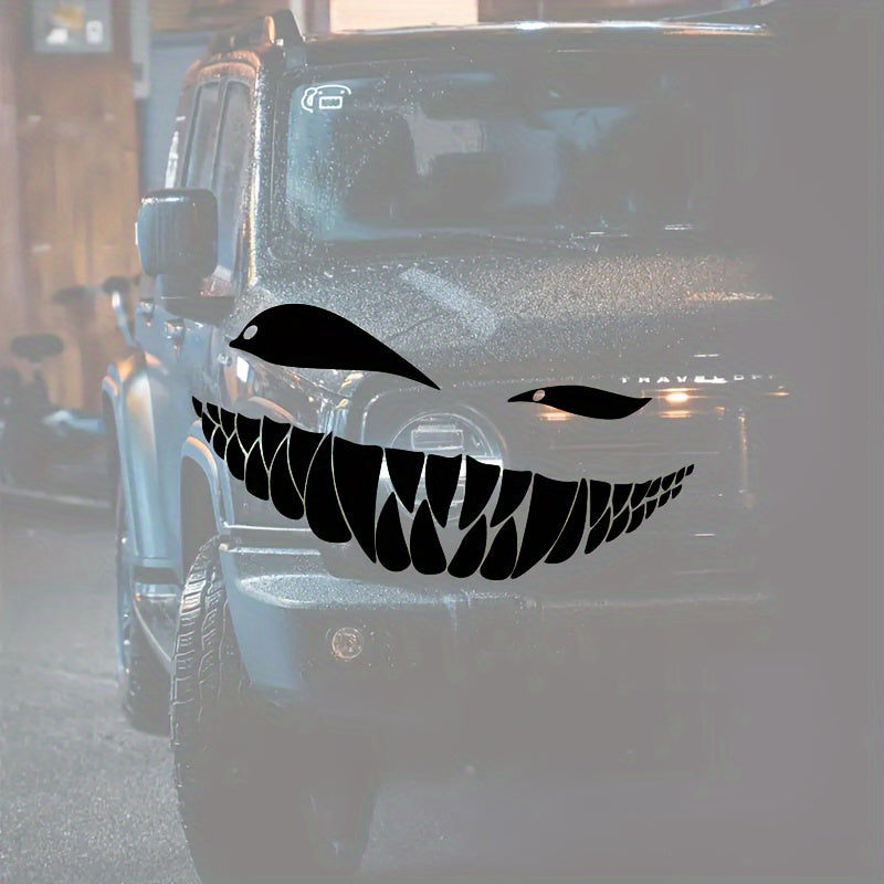 Funny Cross-eyed Evil Smile Car Sticker Waterproof Vinyl Decal