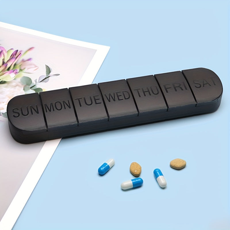 Portable Weekly Pill Organizer 7 Compartments Vitamin Fish Oil Storage