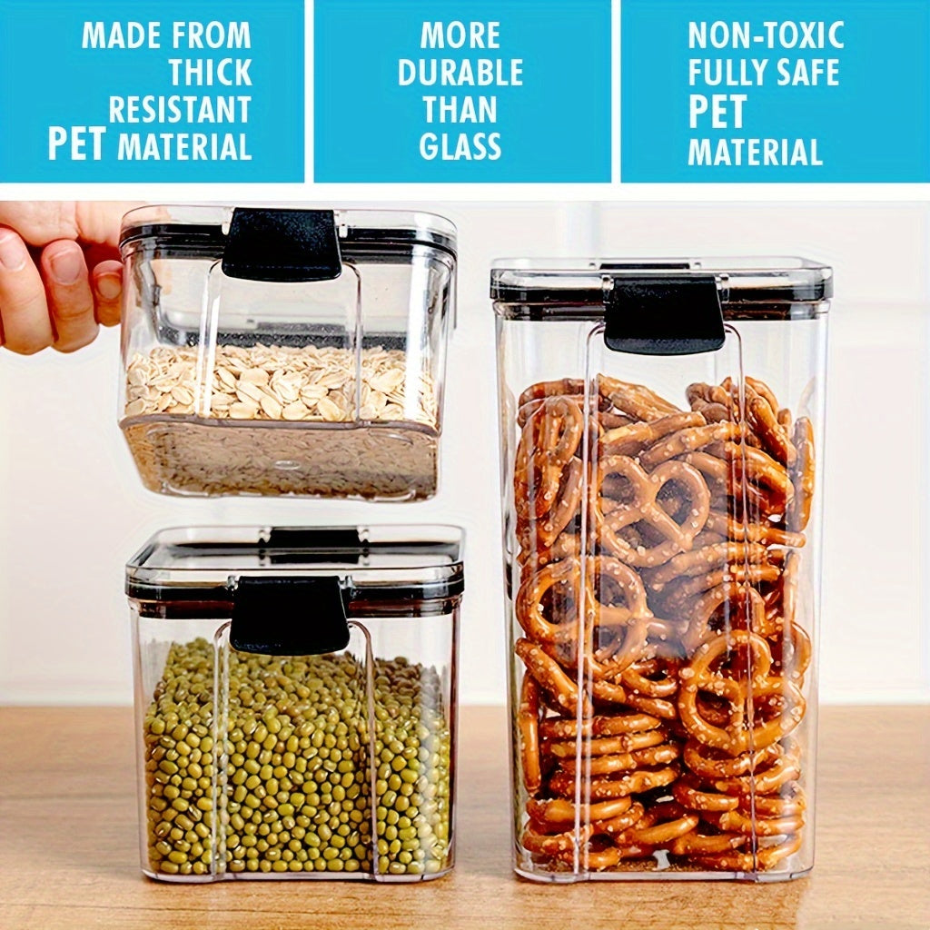 Airtight Food Storage Containers Set, Clear Plastic Canisters, Stackable, BPA-Free