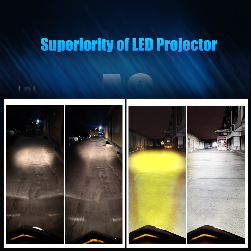 Motorcycle H4 LED Headlight Double Color Hi Lo Beam Front Light