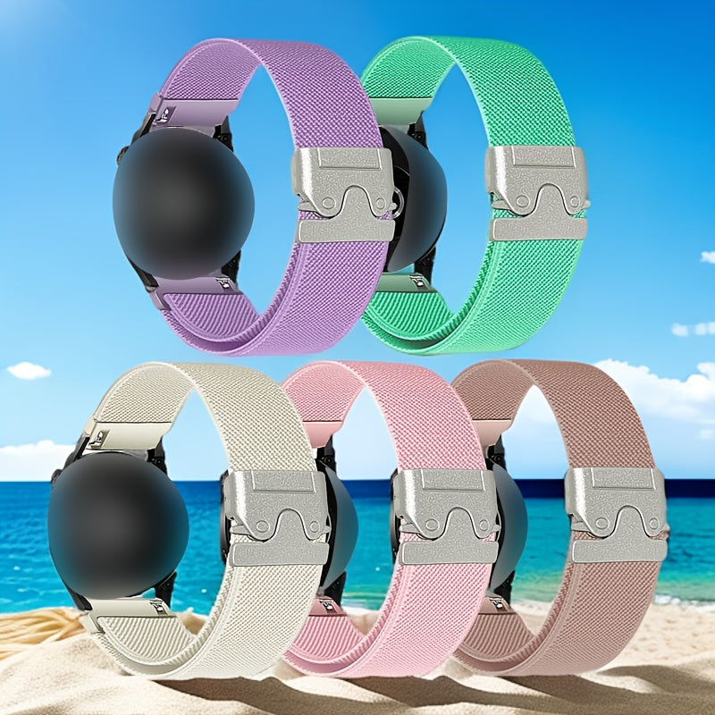 Elastic Nylon Watch Strap Adjustable Polyamide Band for Smartwatches 18mm 20mm 22mm