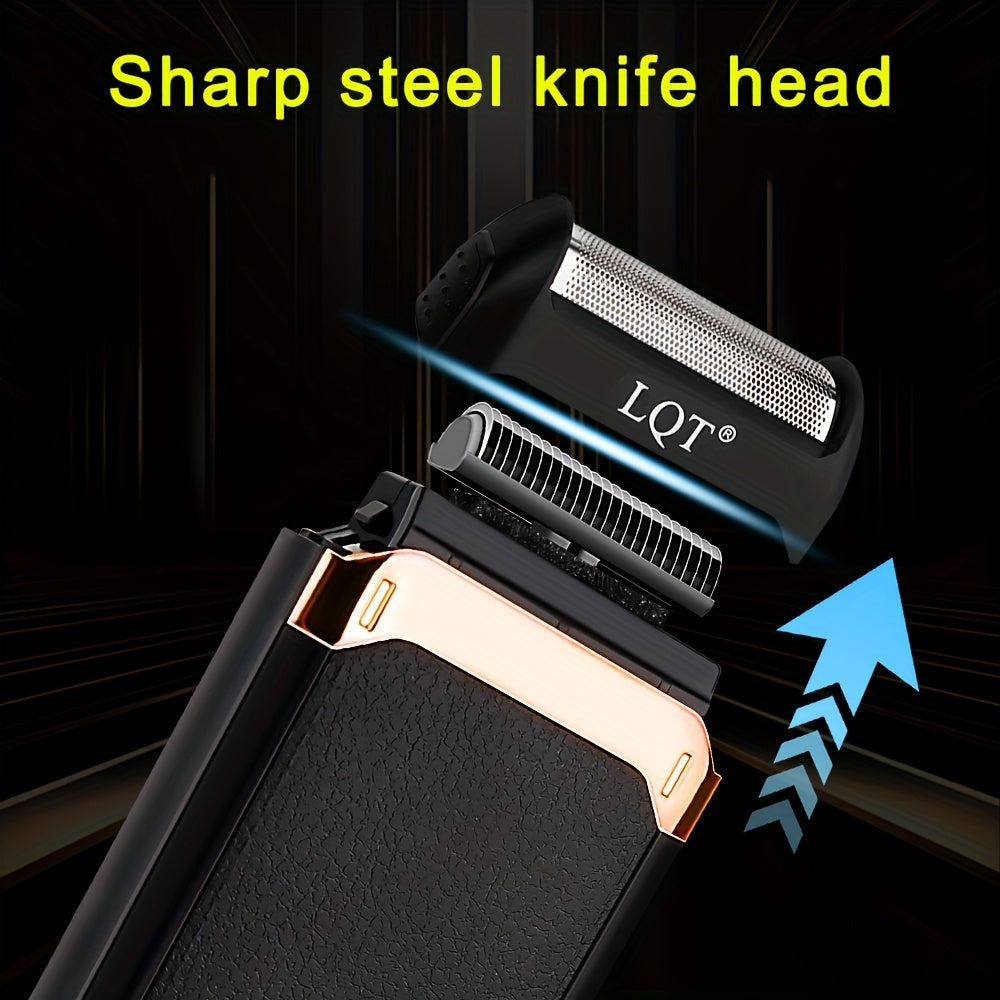 3pcs Men's Hair and Beard Trim Set Cordless Scissors Digital Display USB Rechargeable