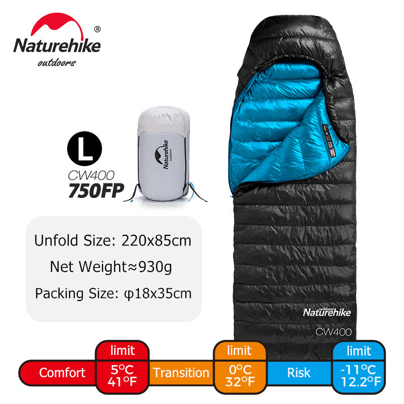 Naturehike Ultra-Light Goose Down Sleeping Bags qishki lagerda eng yuqori qulaylikni ta'minlaydi.