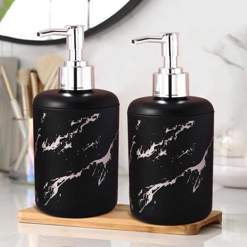 Marble Textured Soap Dispenser 1/2 Gallon Reusable Bathroom Kitchen