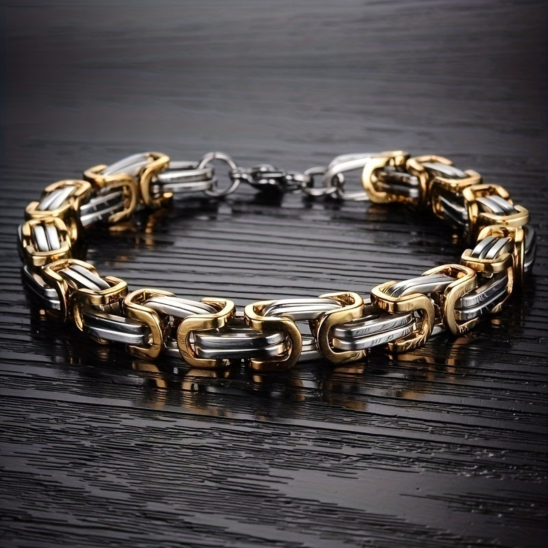 Men's Stainless Steel Chain Bracelet 21cm Hip Hop Jewelry Classic Fashion