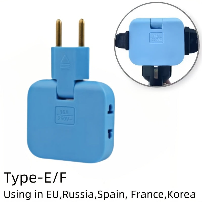 2pcs Travel Power Adapter European Plug with 180° Rotation for Spain South Korea Compact Lightweight