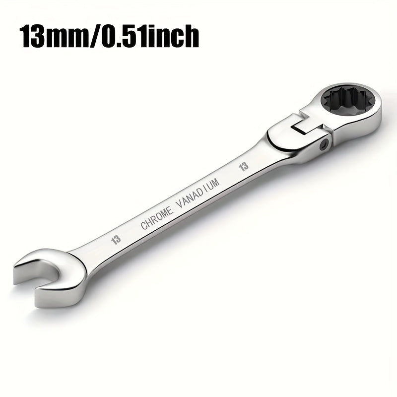 Adjustable Ratchet Wrench Chrome Vanadium Steel Metric Sizes for Home Auto Bike Repairs