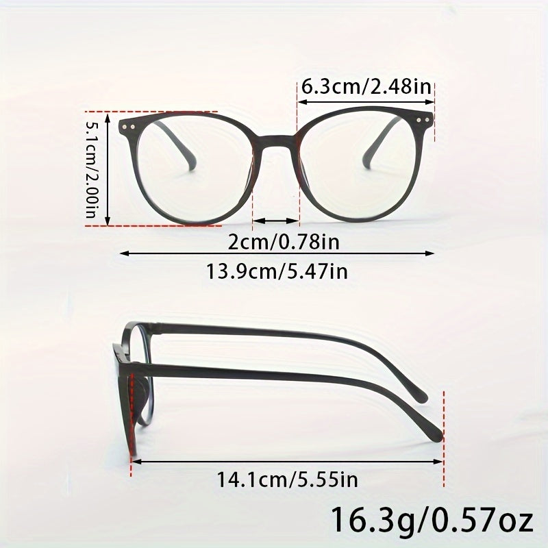 Unisex Clear Lens Glasses Round TR Frame Casual Computer Fashion Decorative