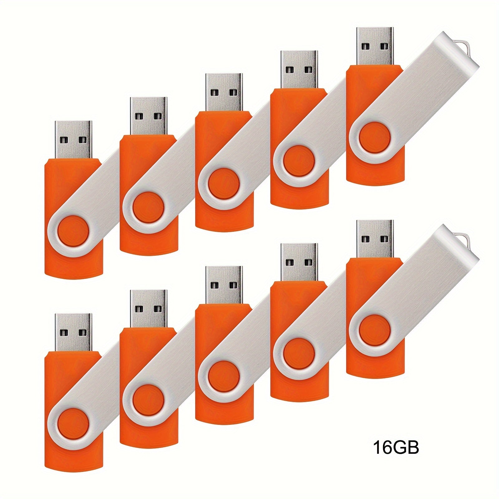 10 ta USB 2.0 flesh drayvlar 4GB 8GB 16GB 32GB 64GB aylanadigan LED indikator bilan